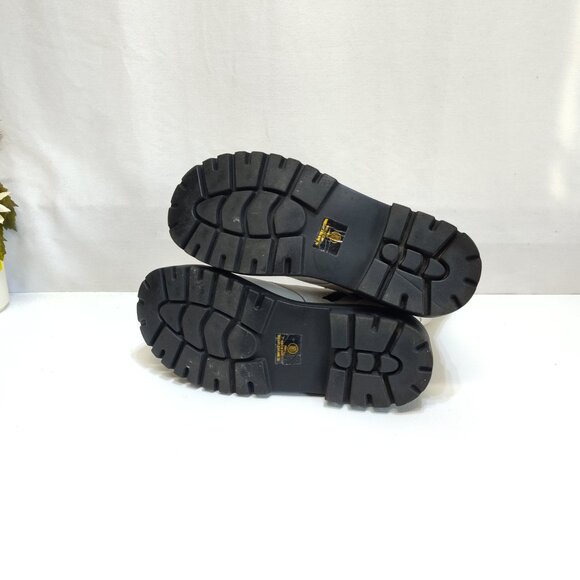 UNR8ED Combat Lug Boots White Faux Leather WMNS 10M Lace-Up & Zipper Closure VGC - Picture 6 of 10